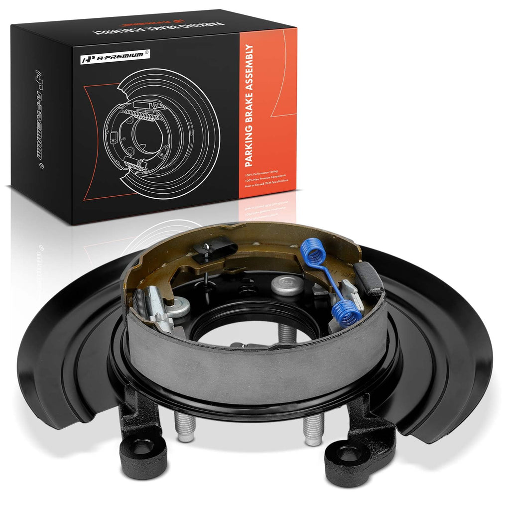 A-Premium Rear Driver Loaded Parking Brake Backing Plate Assembly