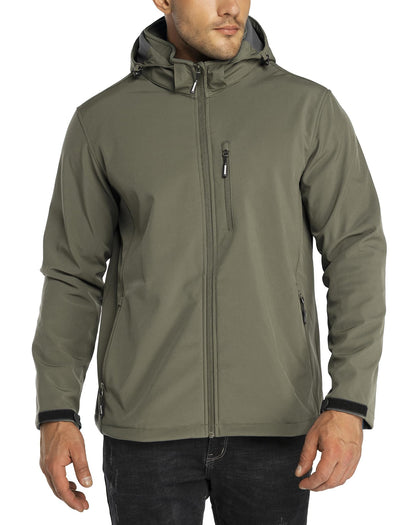 Men's Softshell Jacket Waterproof Fleece Rain Shell Coat