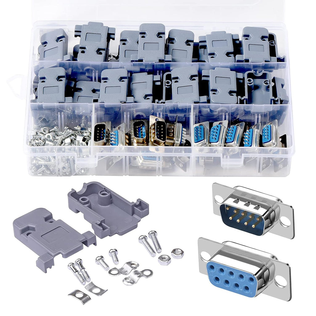 DB9 20 Sets Solder Connector 9PIN RS232 Terminal Adapter
