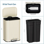Kitchen Trash can, Stainless Steel Garbage Can, 13 Gal Garbage Bin