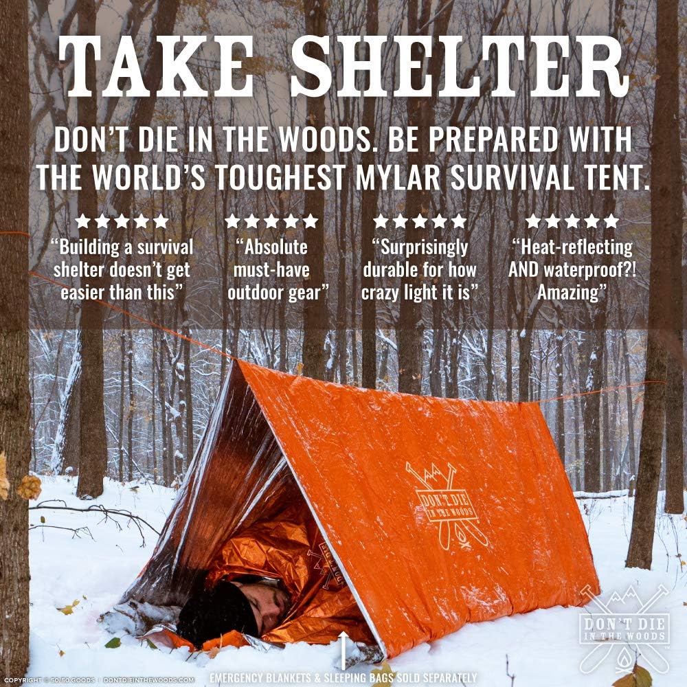 – Emergency Tent – Compact Outdoor Survival Shelter | Ultralight – Waterproof – Extra Thick – Space Blanket Thermal