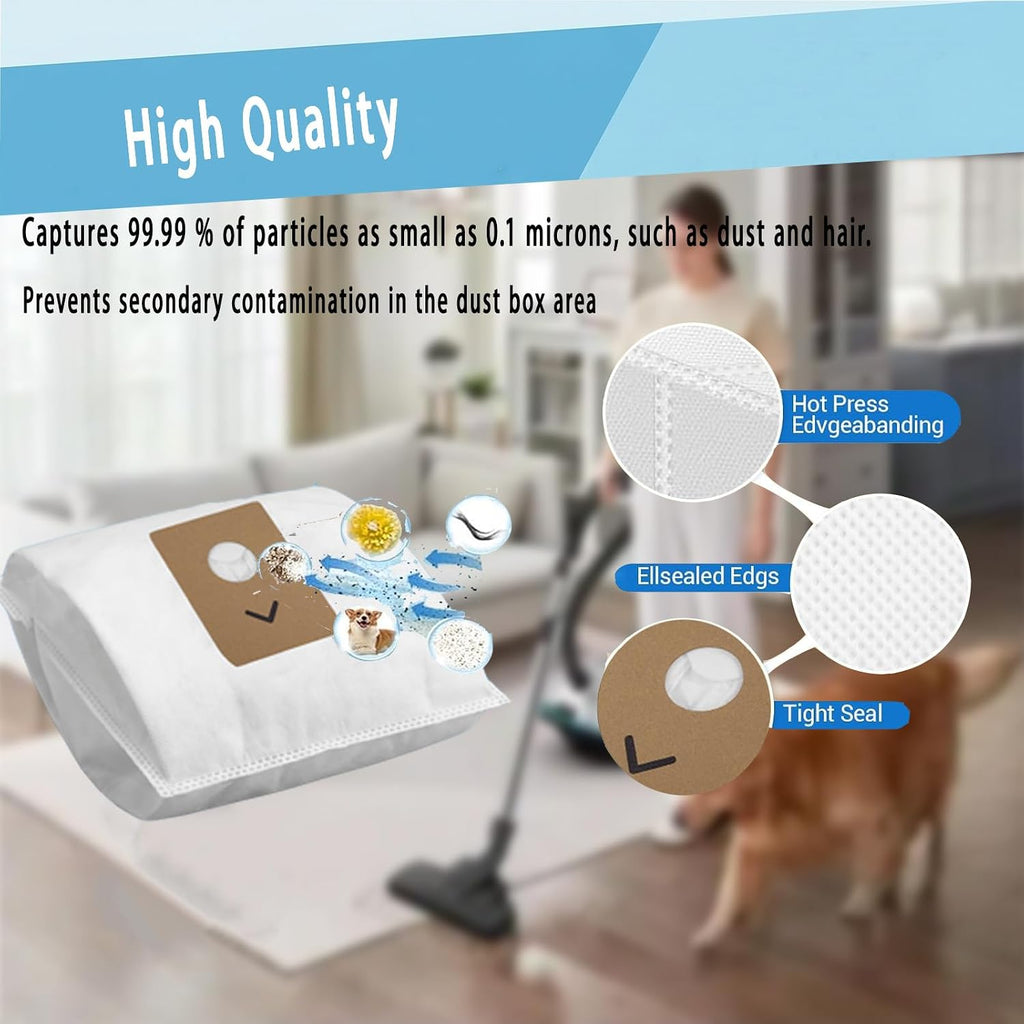 Replacement Vacuum Bags for Prolux Tritan Bagged Canister Vacuum Cleaner | Large Capacity Disposable HEPA Replacement