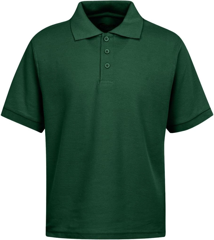 Boys School Uniform Short Sleeve Stain Guard Polo Shirt