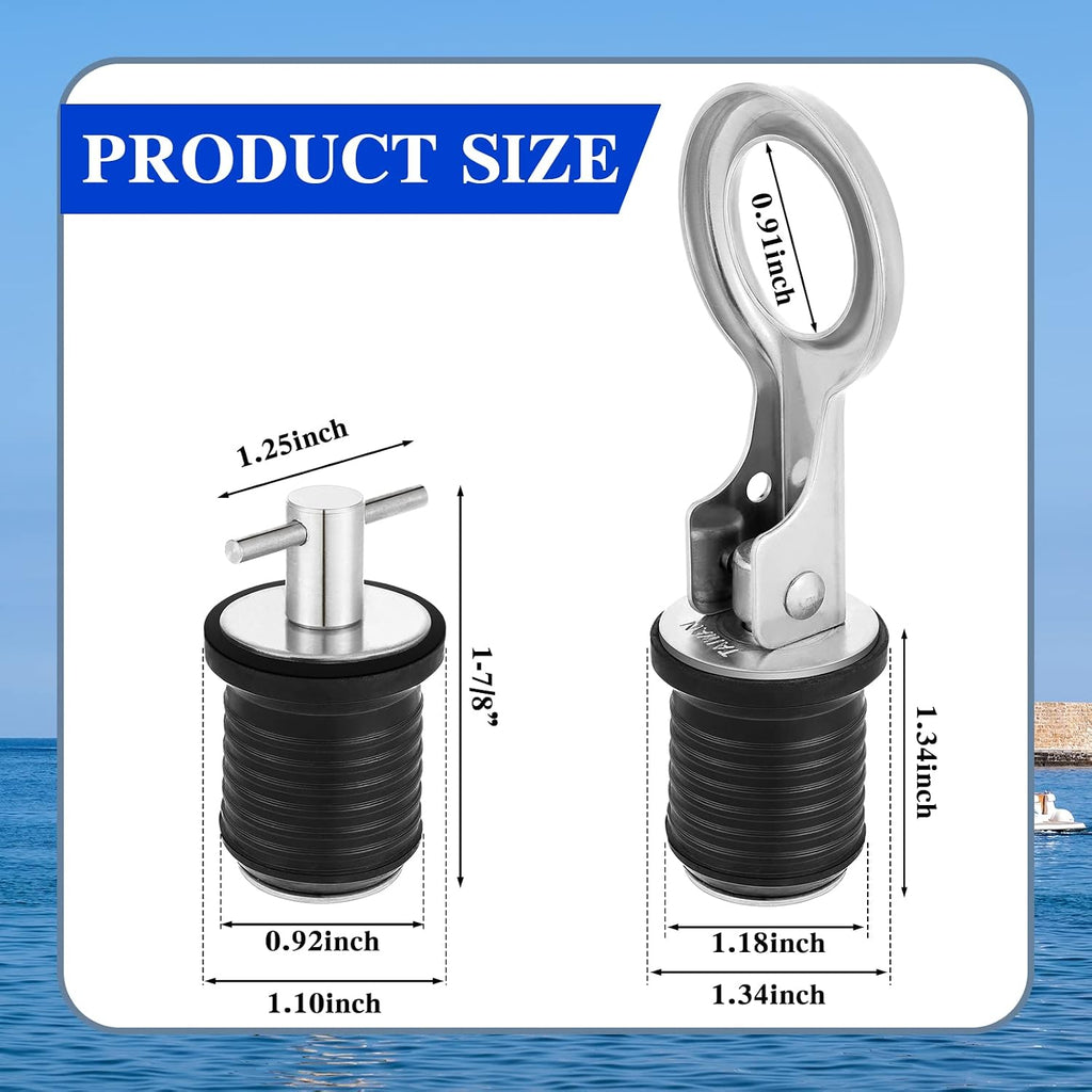 Amyhill 2 Pack Boat Drain Plugs T and O Handle