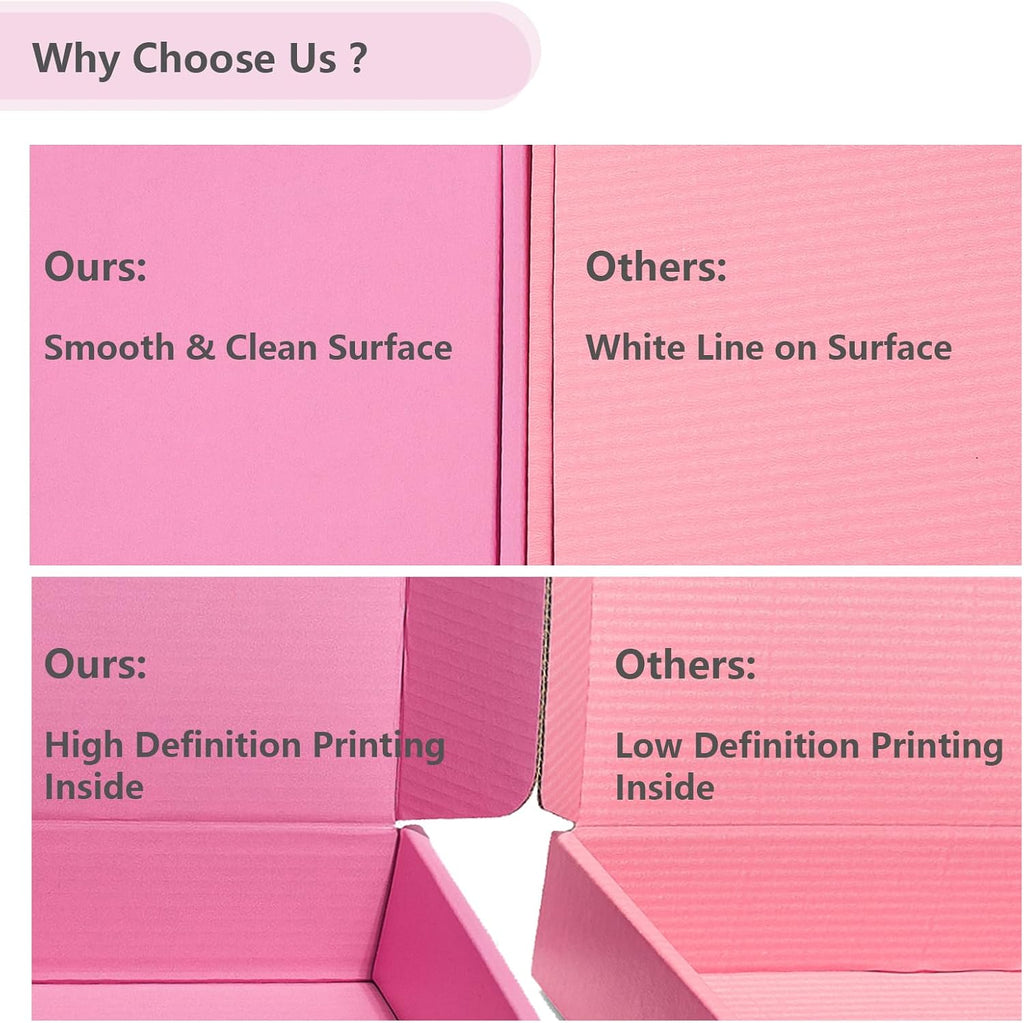 Small Shipping Boxes 6x6x2 Inches 25 Pack Pink Corrugated Cardboard