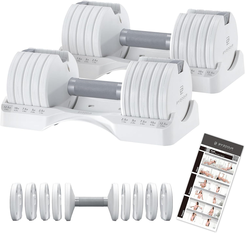 Pure Series Adjustable Dumbbell - 12.5/25/27.5/50/55/75lb - ONE UNIT OR PAIR(check QTY before purchase) - 5-in-1/