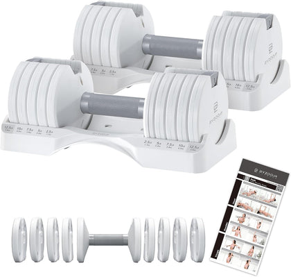 Pure Series Adjustable Dumbbell - 12.5/25/27.5/50/55/75lb - ONE UNIT OR PAIR(check QTY before purchase) - 5-in-1/