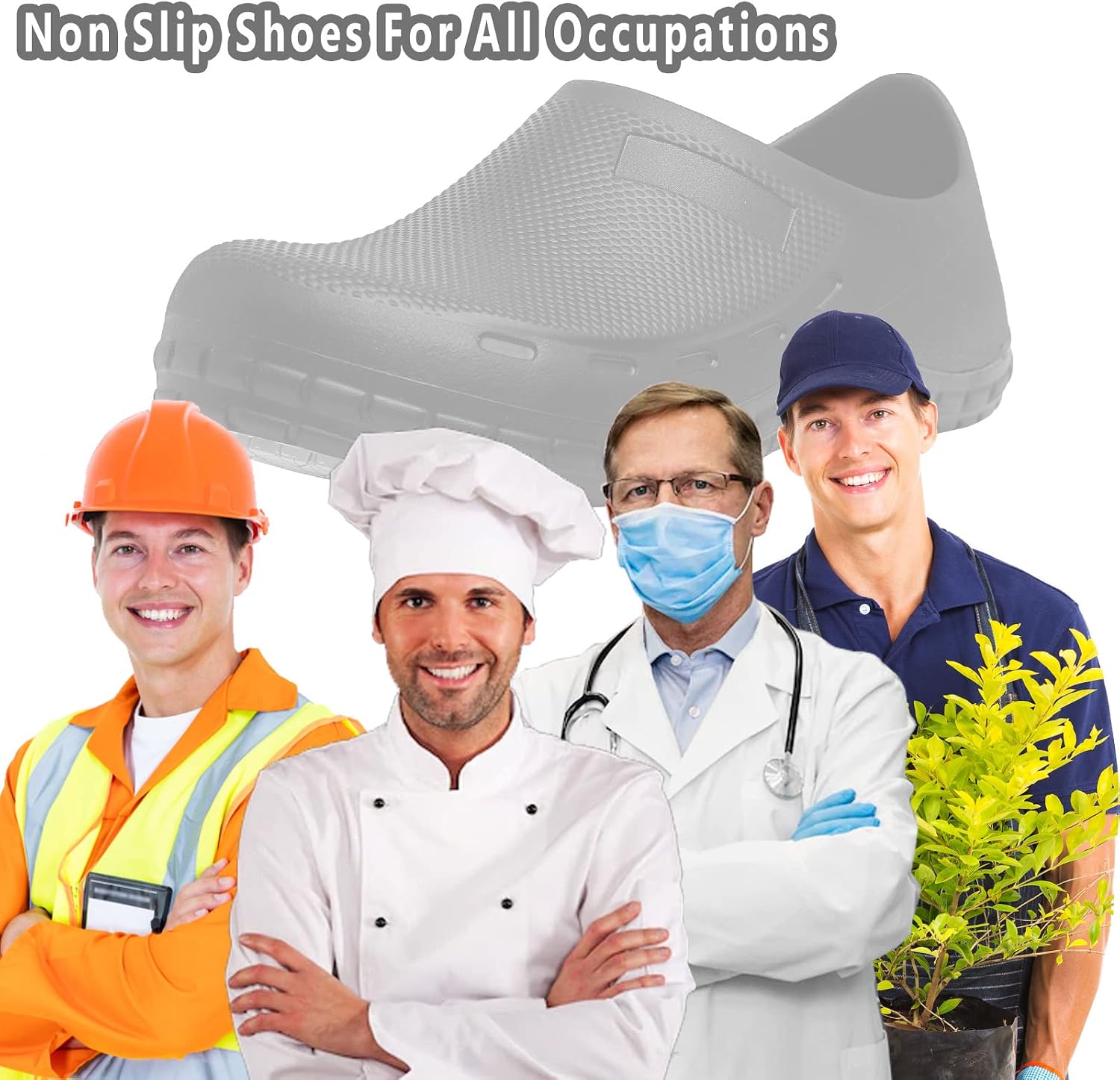 Men Non Slip Work Shoes, Waterproof Chef Shoes, Food Service Shoes for Restaurant, Oil Resistant Kitchen Work Clogs