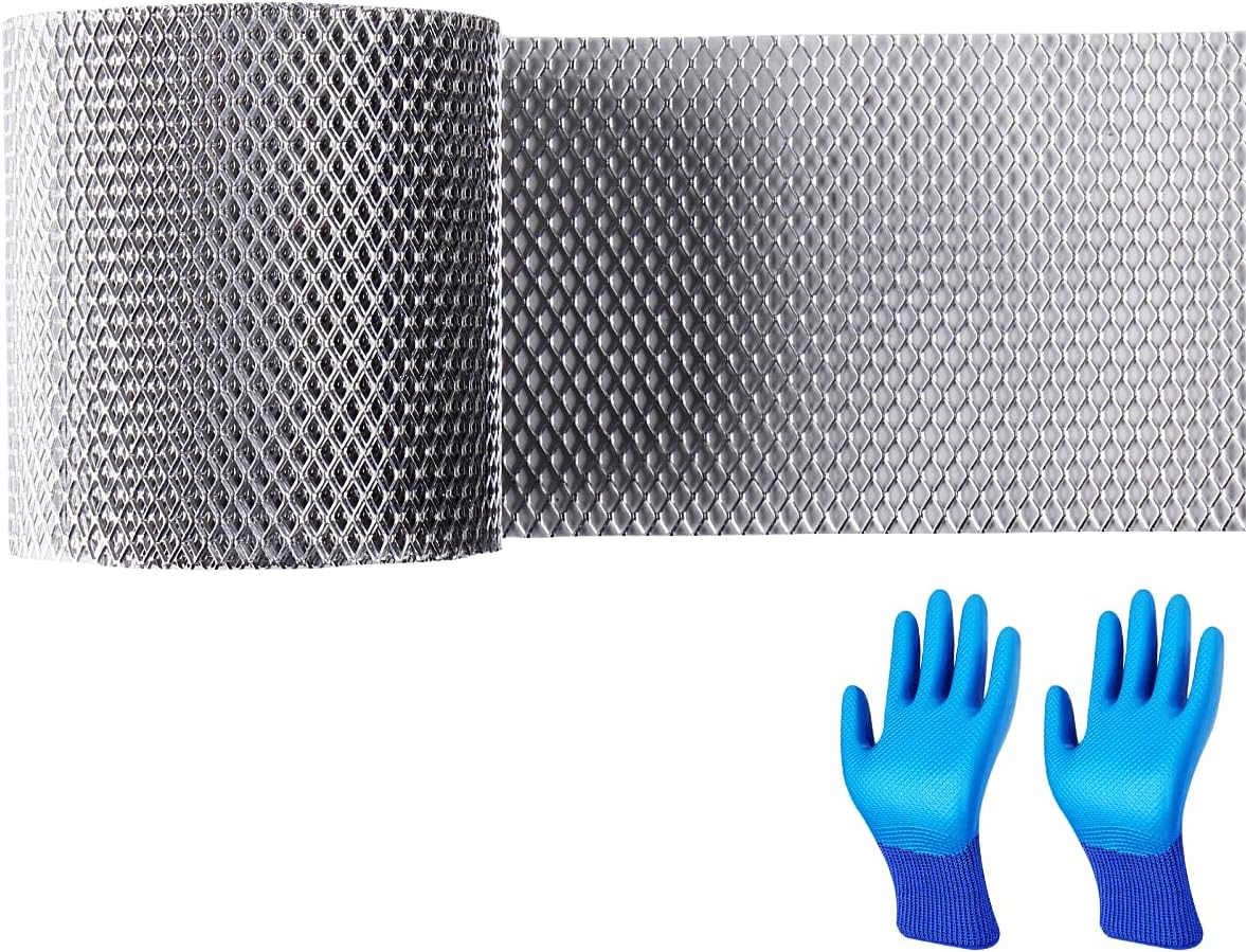 5 inch Gutter Guard Mesh Roll, Aluminum Gutter Screen Leaf Guard Rain Gutter Covers downspout Guard(50feet).