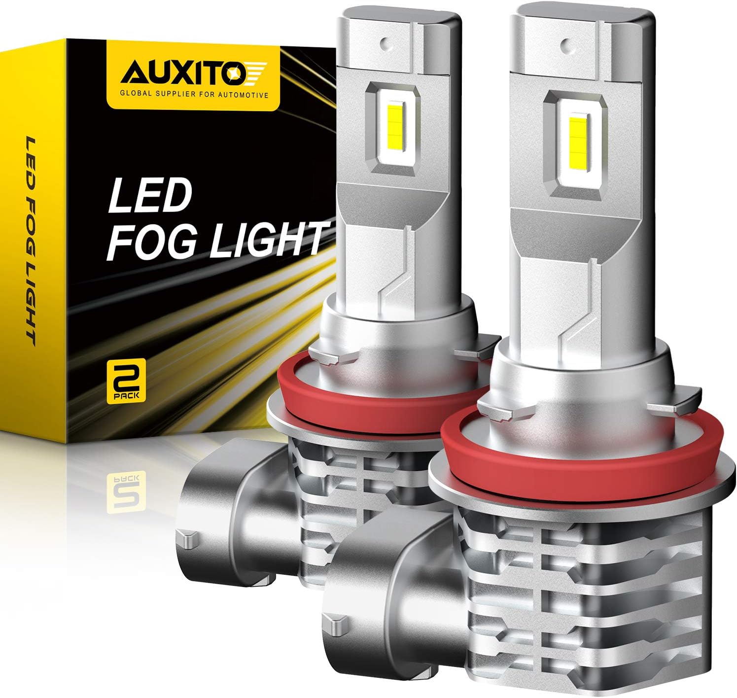 H11 H8 LED Fog Light Bulb Fanless, 40W 6000LM High Brightness, 6500K Cool White, CSP LED Chips, H16 H11 H8 Fog Bulbs