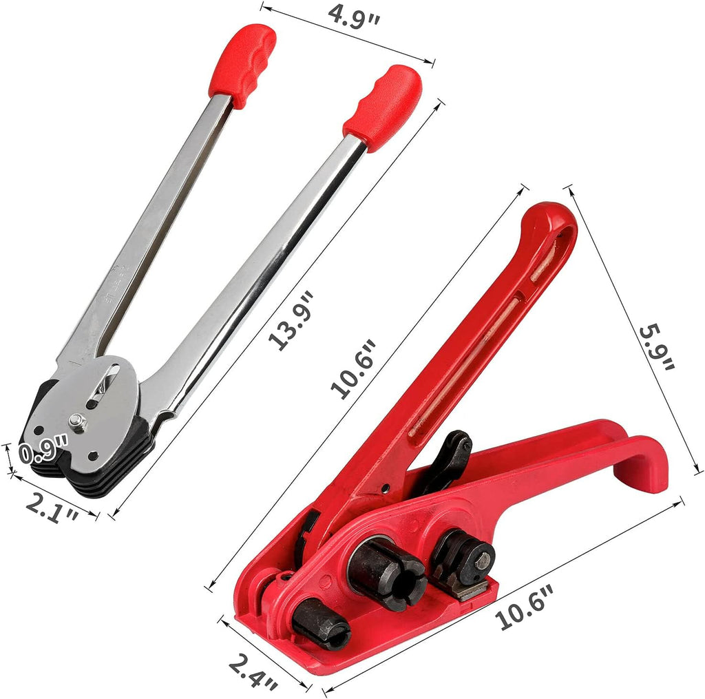 Pallet Packaging Strapping Banding Kit, Heavy Duty Manual 4 in 1 PET/PP | Manual Strapping Tools Packing Machine Set
