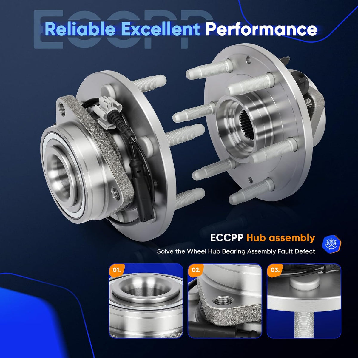 ECCPP 515096 Front Wheel Hub Bearing Assembly for Chevy Avalanche
