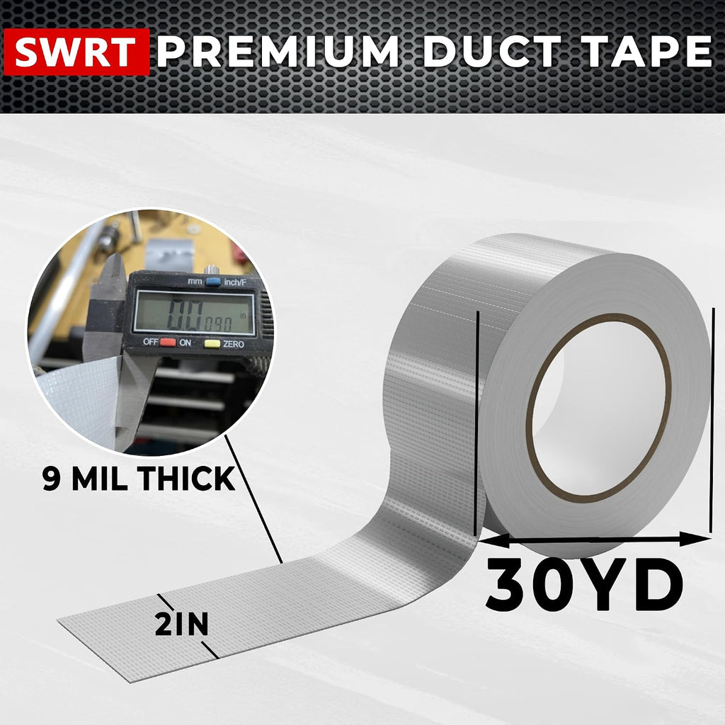 5 Pack Silver Heavy Duty Duct Tape, 2 in x 30 YD (Total 150YD), 9 Mil