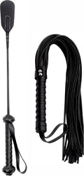 Adult Whip Riding Crop for Bedroom Black Faux Leather