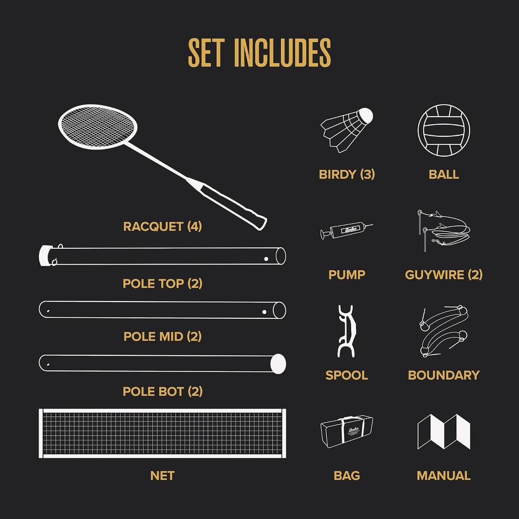 Baden Champions Volleyball Badminton Combo Set