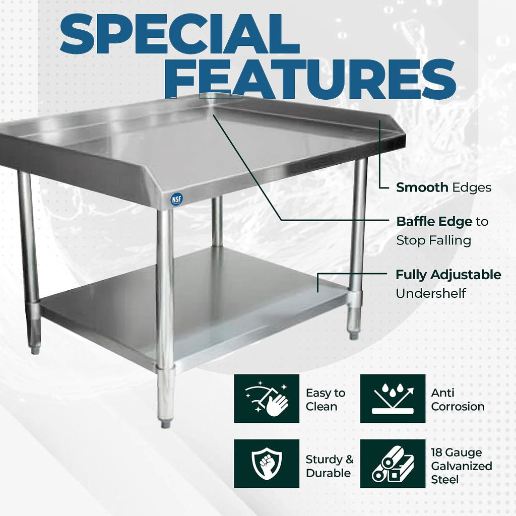 30" x 30" Stainless Steel Equipment Stand with Undershelf NSF
