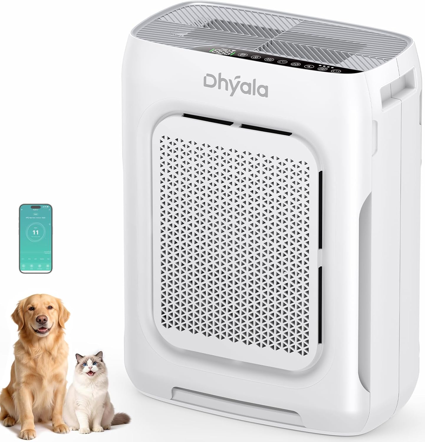 Air Purifier for Home Large Room up to 3000Ft², HEPA Air Purifier with Washable Double-Sided Filters, Smart WiFi, AQI