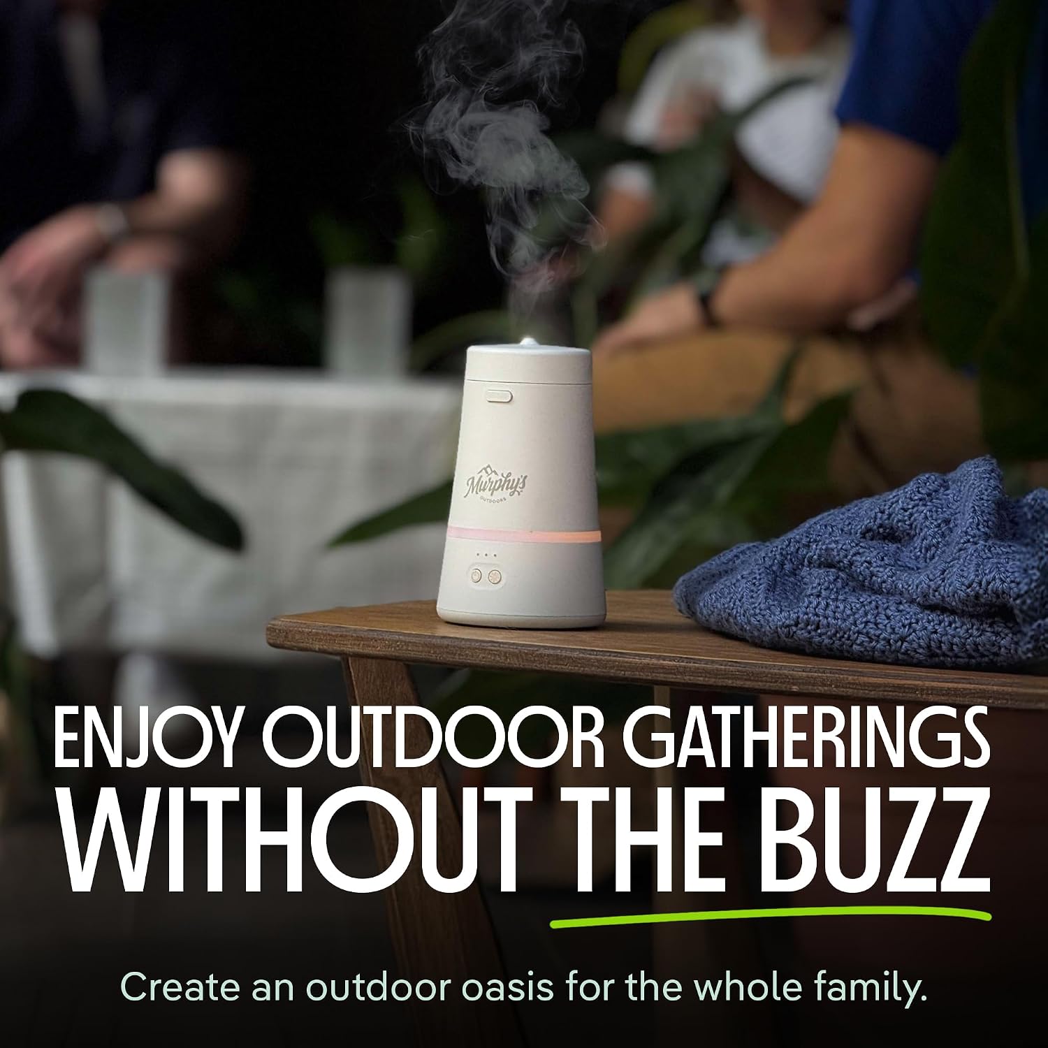 Mosquito Repellent Device, for Patio & Outdoor Use | Plant-based essential oils;flameless, USB-C rechargeable with