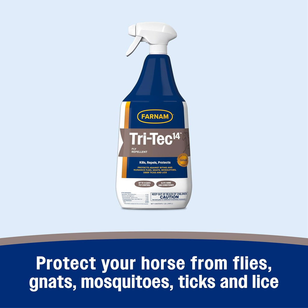 Tri-Tec 14 Fly Spray for Horses, Protects for Up to 14 Days, 32 oz