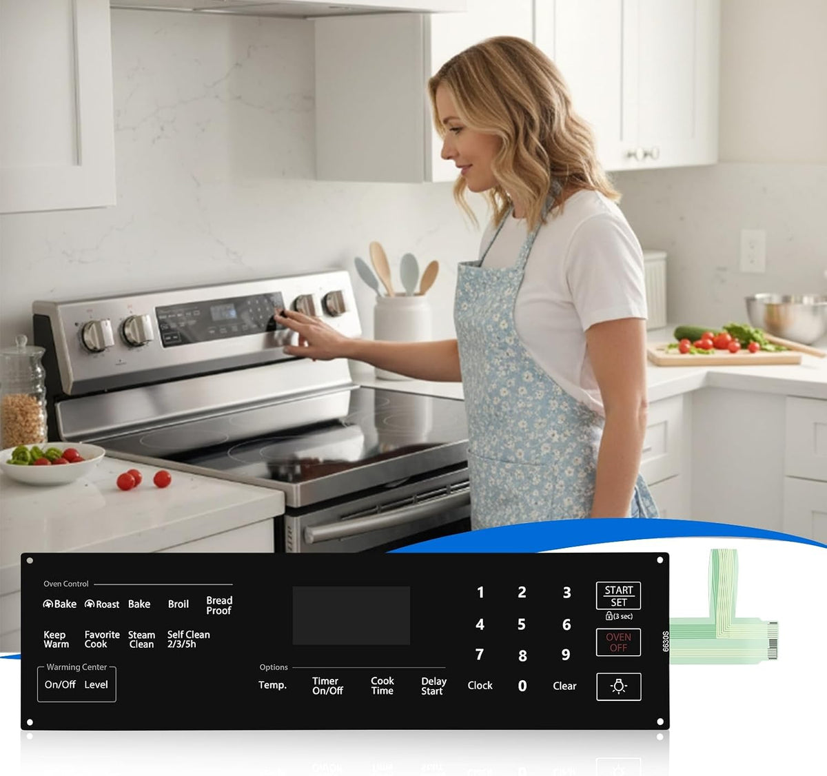 DG96-00674A Range Membrane Switch Keypad Replace for Samsung Oven