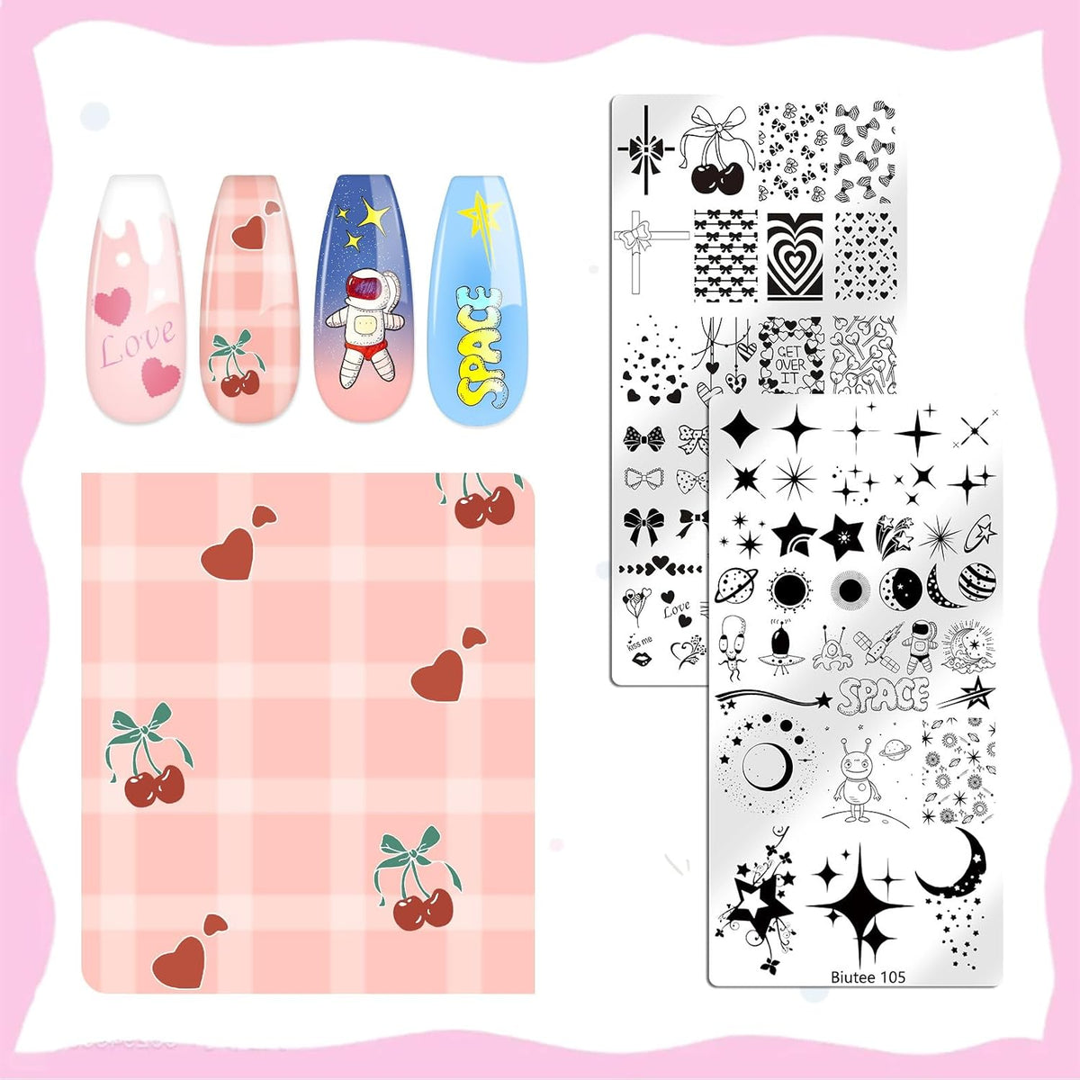 12PCS Nail Stamping Plate Set 8PCS Stamping Nail Gel Polish