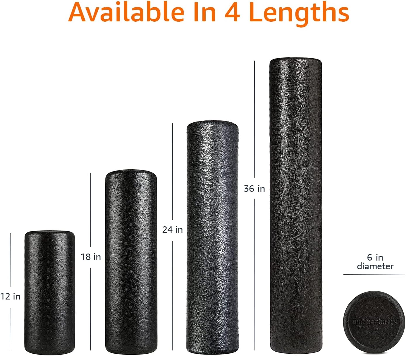 High-Density Foam Roller for Exercise, Stretching and Muscle Recovery, 36 Inches, Black