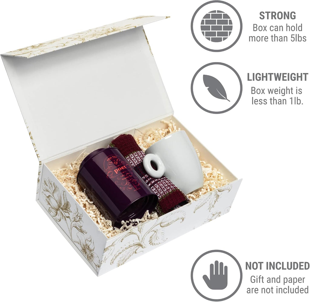 Luxury Keepsake Gift Box | Gold Floral, 11.5" x 7.5" x 3.5"