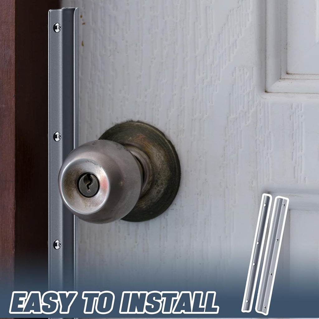 2 Pack 12 Inch Steel Door Latch Guard Plate Constructed Latch Shield Gray Painted Swing in Doors Plate Cover
