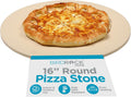 Pizza Stone for Oven and Grill | 16" Cordierite Baking Stone for Cooking, Bread, Pie, BBQ | Indoor - Outdoor | Grill