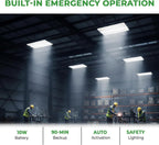 E2 Lighting 2 Pack 2x4 LED Troffer, LED Light with Emergency Battery Backup