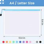 24 Pack Mesh Zipper Pouch with Sticky Labels, A4 Mesh Bags Organizer