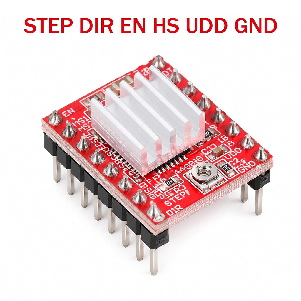 Trinkrittey 5 Pcs A4988 Stepper Motor Driver Module with Heat Sink