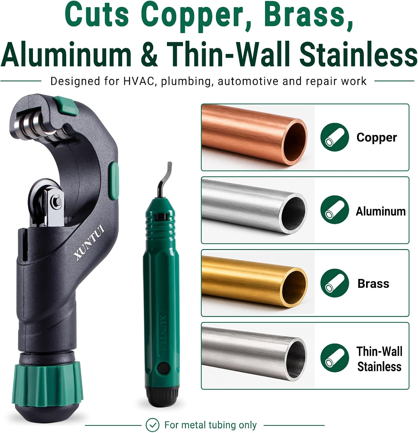 Copper Pipe Cutter, 3/16"-2" OD Tubing Cutter Kit | Cuts copper, brass, aluminum, EMT, exhaust & 304 thin-wall