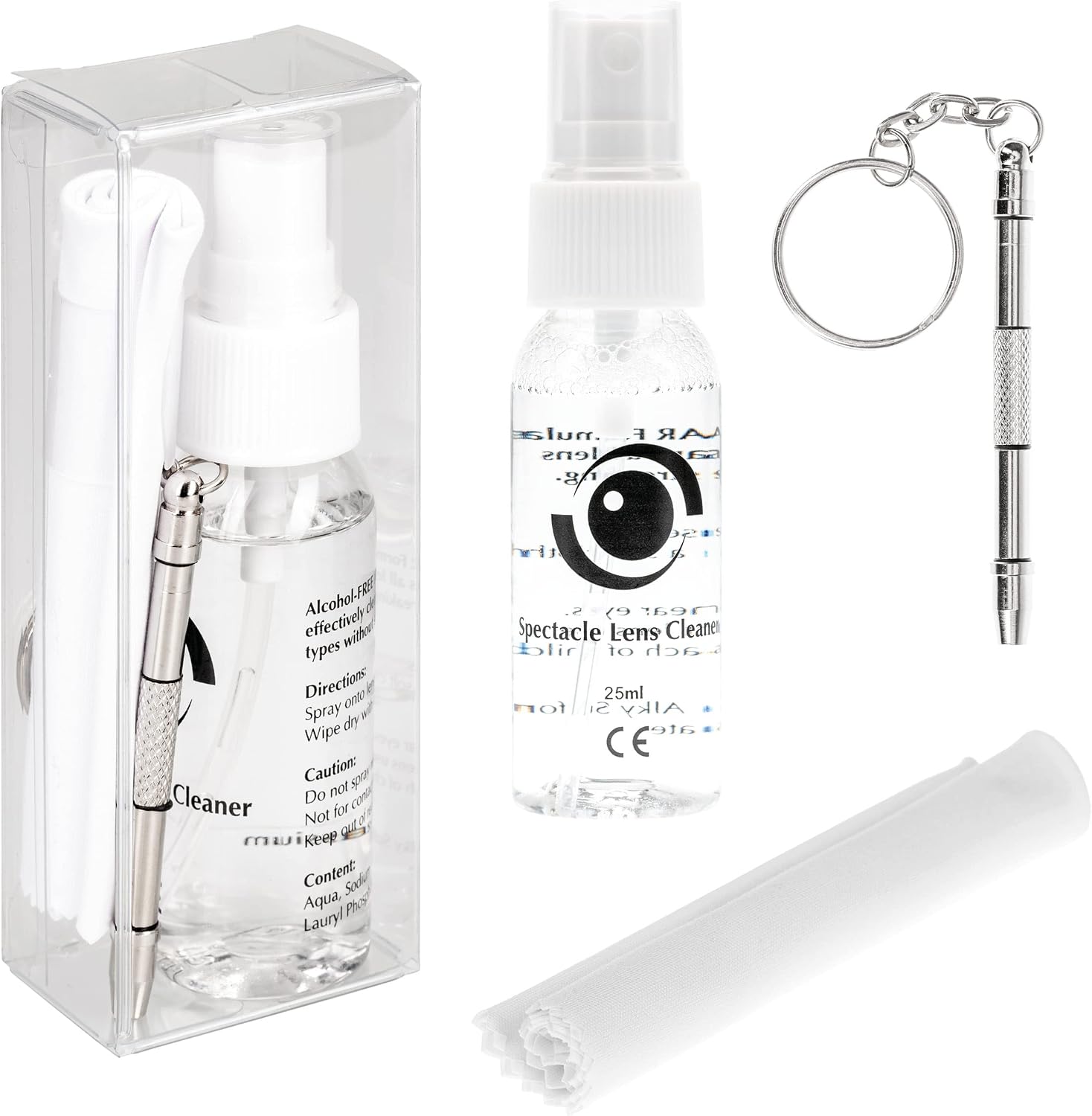 Eyeglass Cleaner | 25ml Lens Cleaner Spray with Wipes