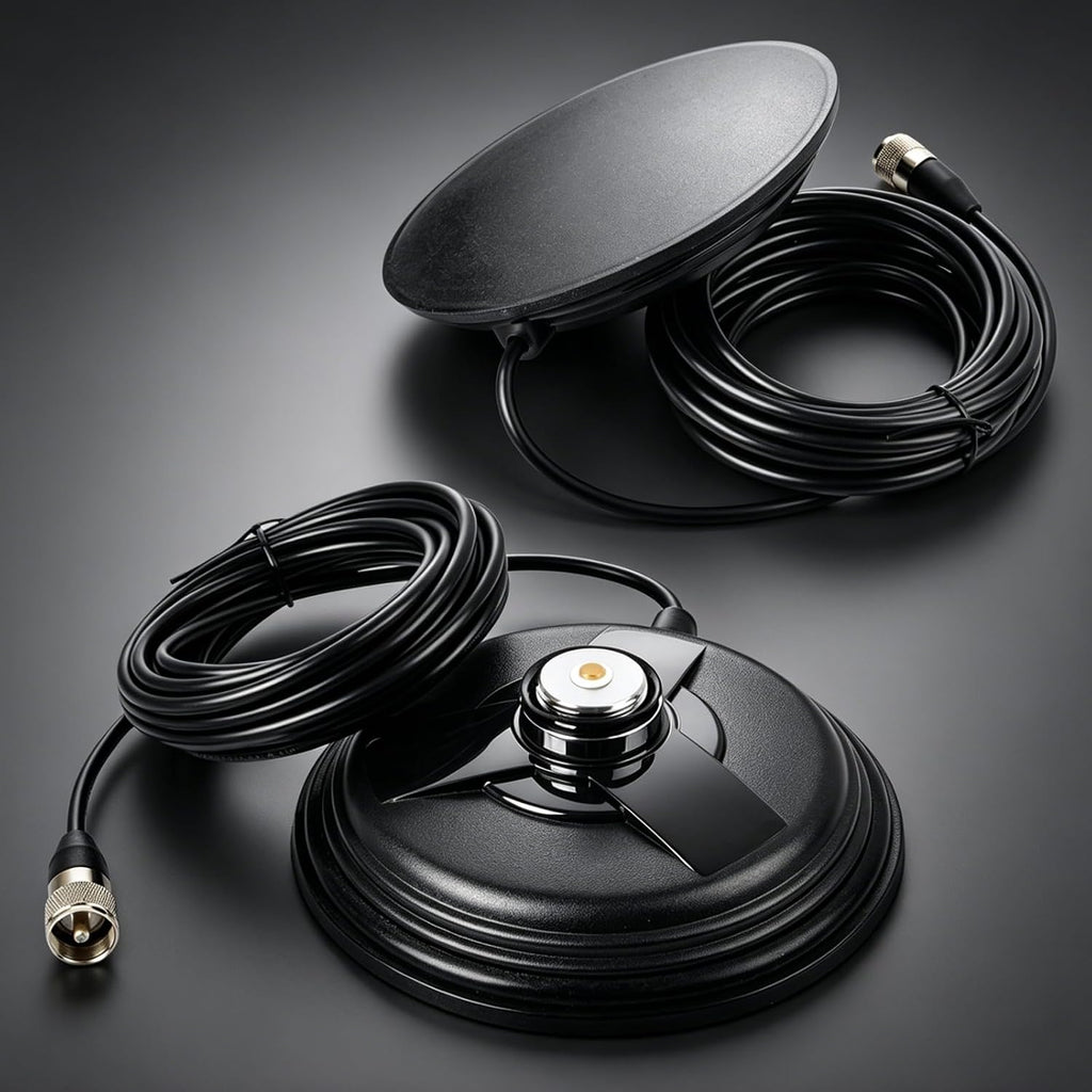 Heavy Duty NMO Magnet Antenna 6.1" Mount with 16.4ft RG58 Coaxial Cable | Magnetic Base for NMO Mobile Radio