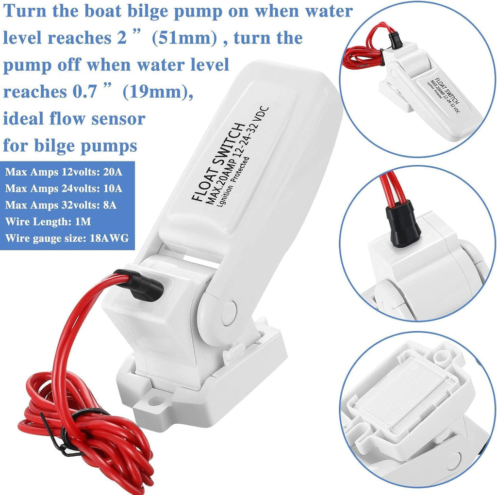 KOLERFLO 2000 GPH 12V DC Submersible Bilge Pump with Float Switch