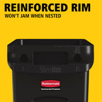 Slim Jim Trash Can, Black, 23-Gallon