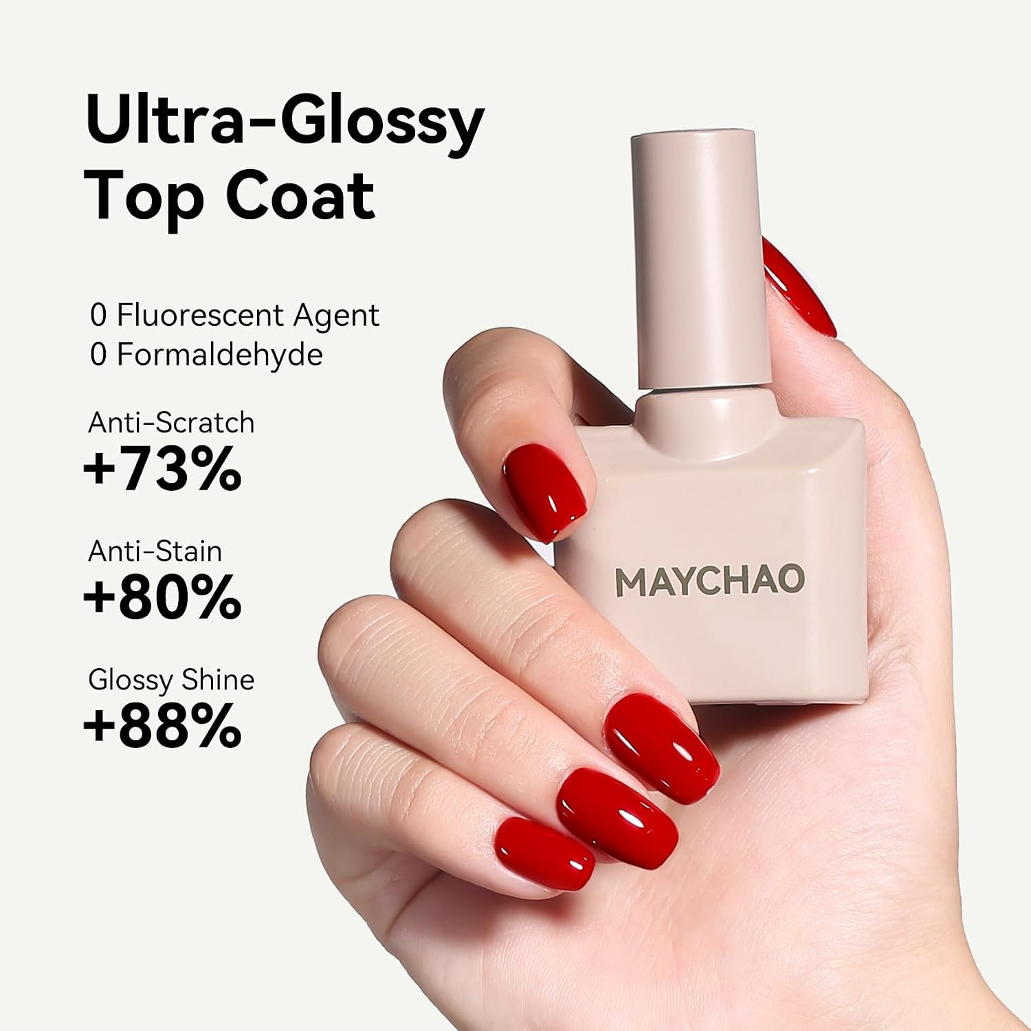 2 Pcs Gel Top Coat and Builder Gel Base Set- High Gloss Shiny Long Lasting Base Builder Nail Polish, Soak Off Nail