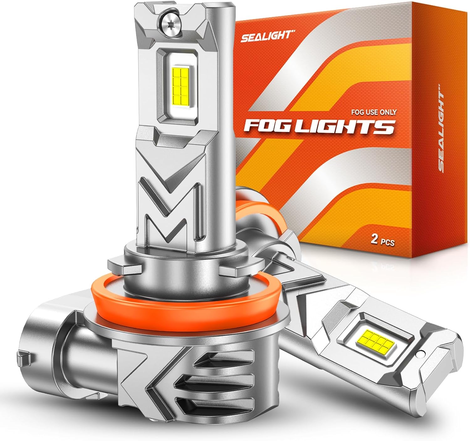 H11 LED Fog Light Bulb, 17000LM 6500K White, 800% Brighter, Copper Cooling, 1:1 Size, Replacement for H16/H8/H11 LED