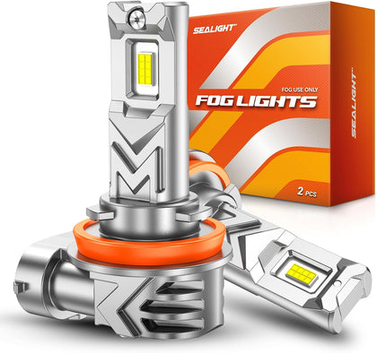 H11 LED Fog Light Bulb, 17000LM 6500K White, 800% Brighter, Copper Cooling, 1:1 Size, Replacement for H16/H8/H11 LED
