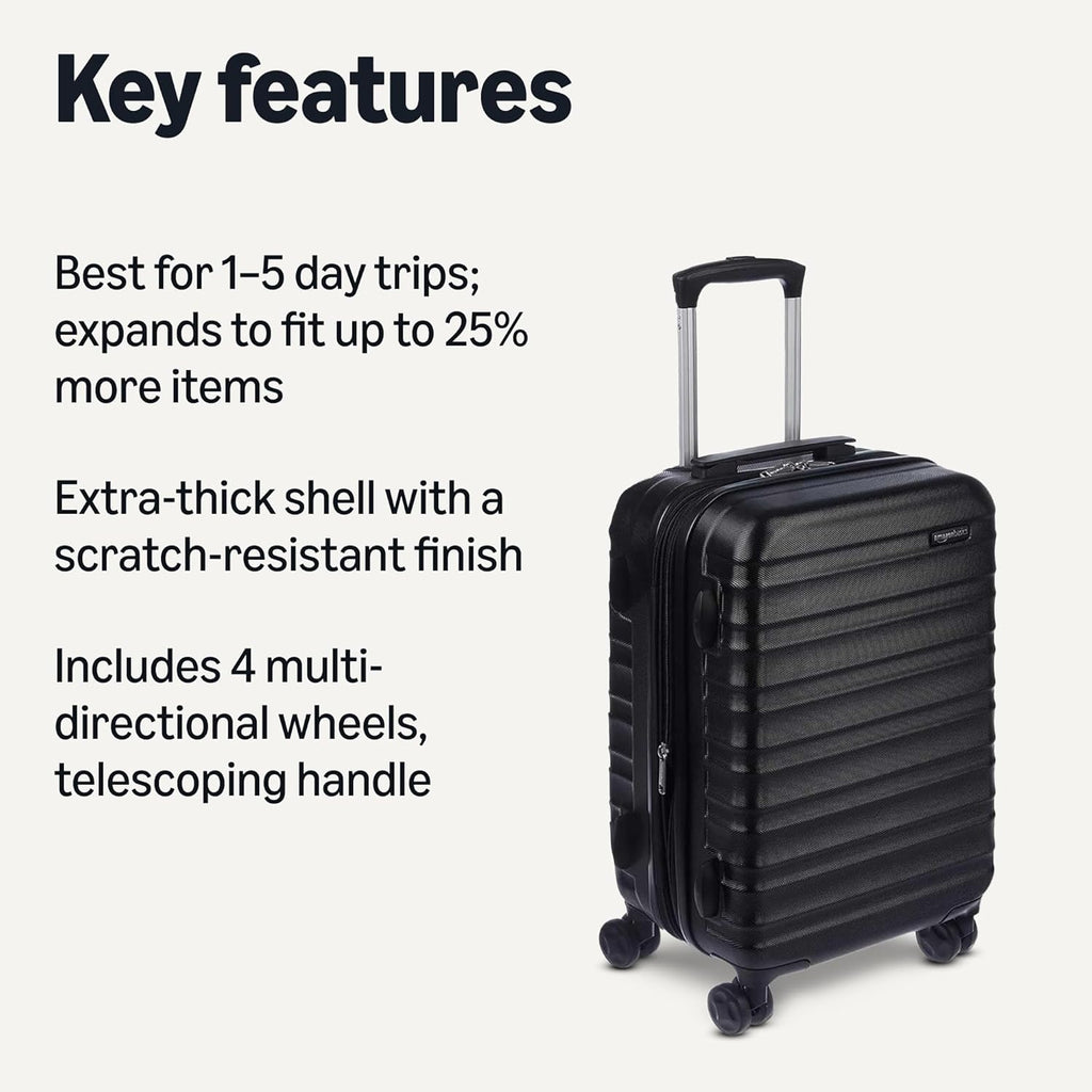 21" Hardside Carry-On Luggage with Spinner Wheels, Expandable for Up to 25% More Space, Scratch-Resistant Hard Shell