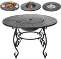 4-in-1 Fire Pit Table, 36" Outdoor Metal Round Dining Table