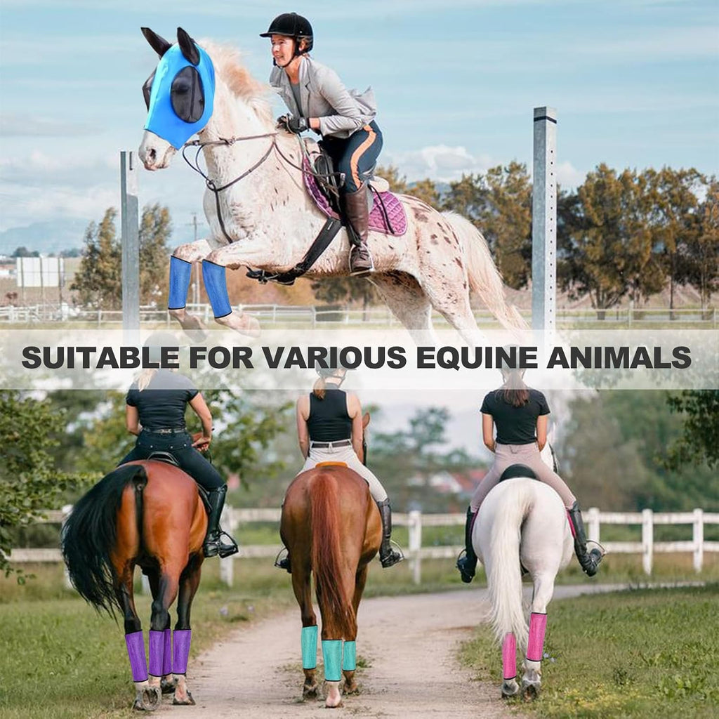 Loose Fitting Horse Fly Boots, Breathable Mesh Boots Protective Horse Leg Wraps, Horse Leggings for Preventing Flies