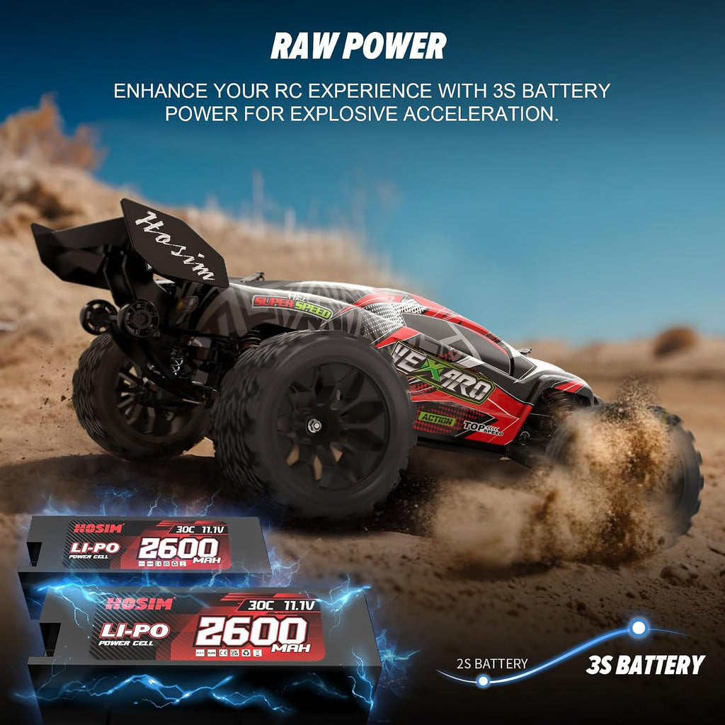 Mini 1:8 Brushless RC Cars for Adults, VEXARO 50+MPH Fast RC Trucks | 3660 3100KV Brushless Motor & 80A ESC, 2*