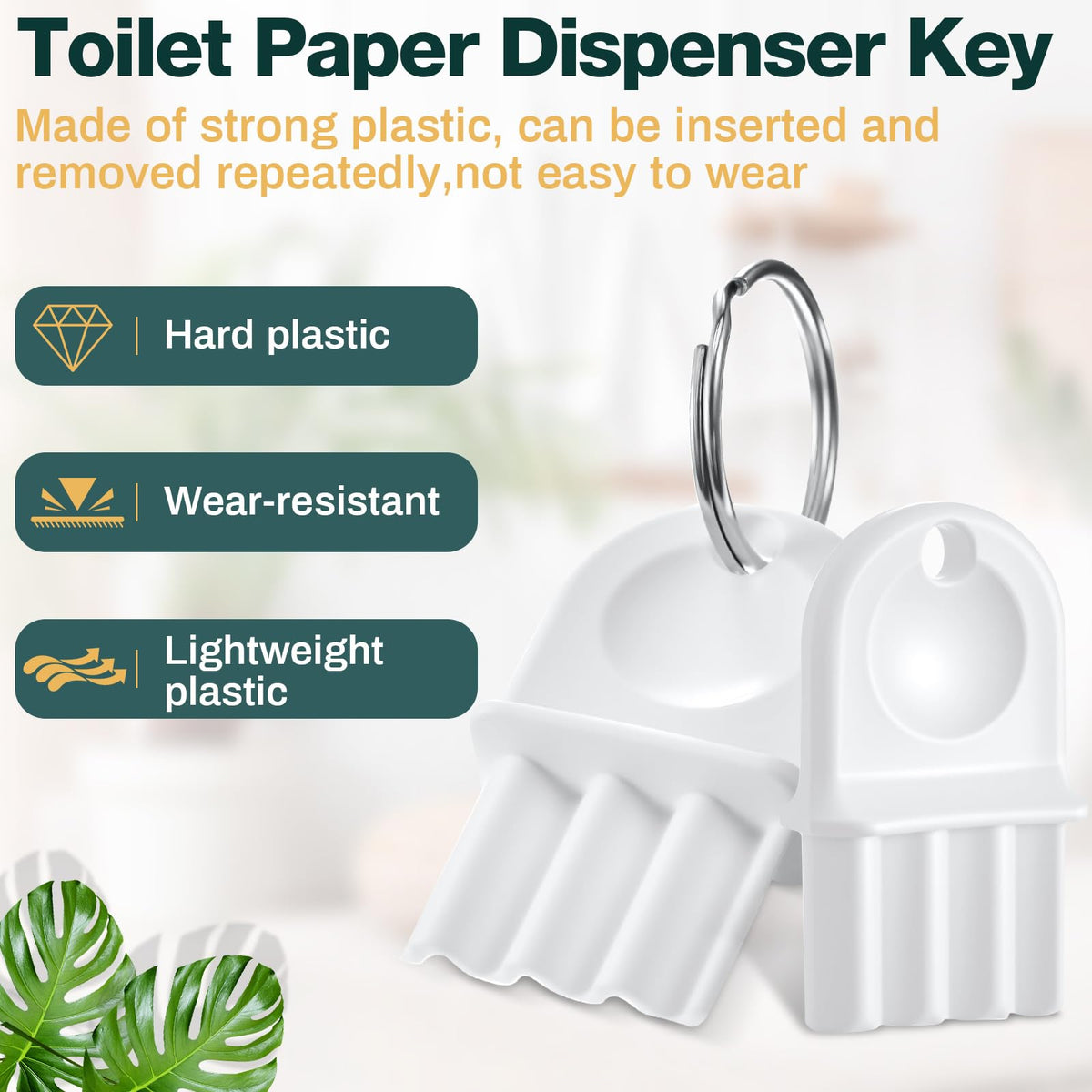 20 Pcs Paper Towel Dispenser Key, Universal Replacement, White