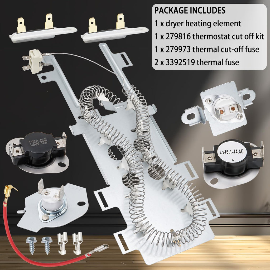 WED72HEDW1 WED9200SQ0 WED9400SW2 Dryer Heating Element Kit for Whirlpool