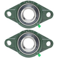 2 Pack UCFL207-22 Pillow Block Bearing – Flange 2 Bolt Mounted Pillow Block Bearings – Bearing Steel Bearings with 1-3/8" Bore - Self-aligning Bearings with Solid Cast Iron Base
