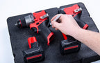Econo Foam Inserts- Fits Milwaukee Packout 48-22-8424 (2 Piece Foam Kit) Black/Red