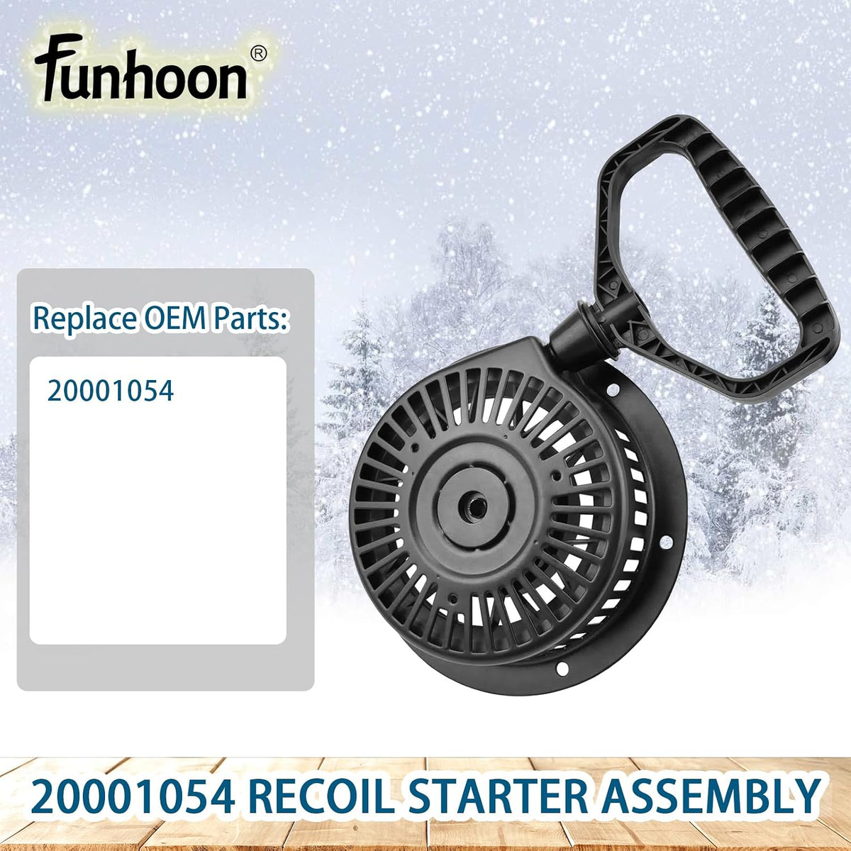 Funhoon 20001054 Pull Cord Recoil Starter Assembly for Ariens SNO-Tek, Compact, Classic, Deluxe, AX254 Engines, 920021, 920022, 921024, 921030 Snow Blowers