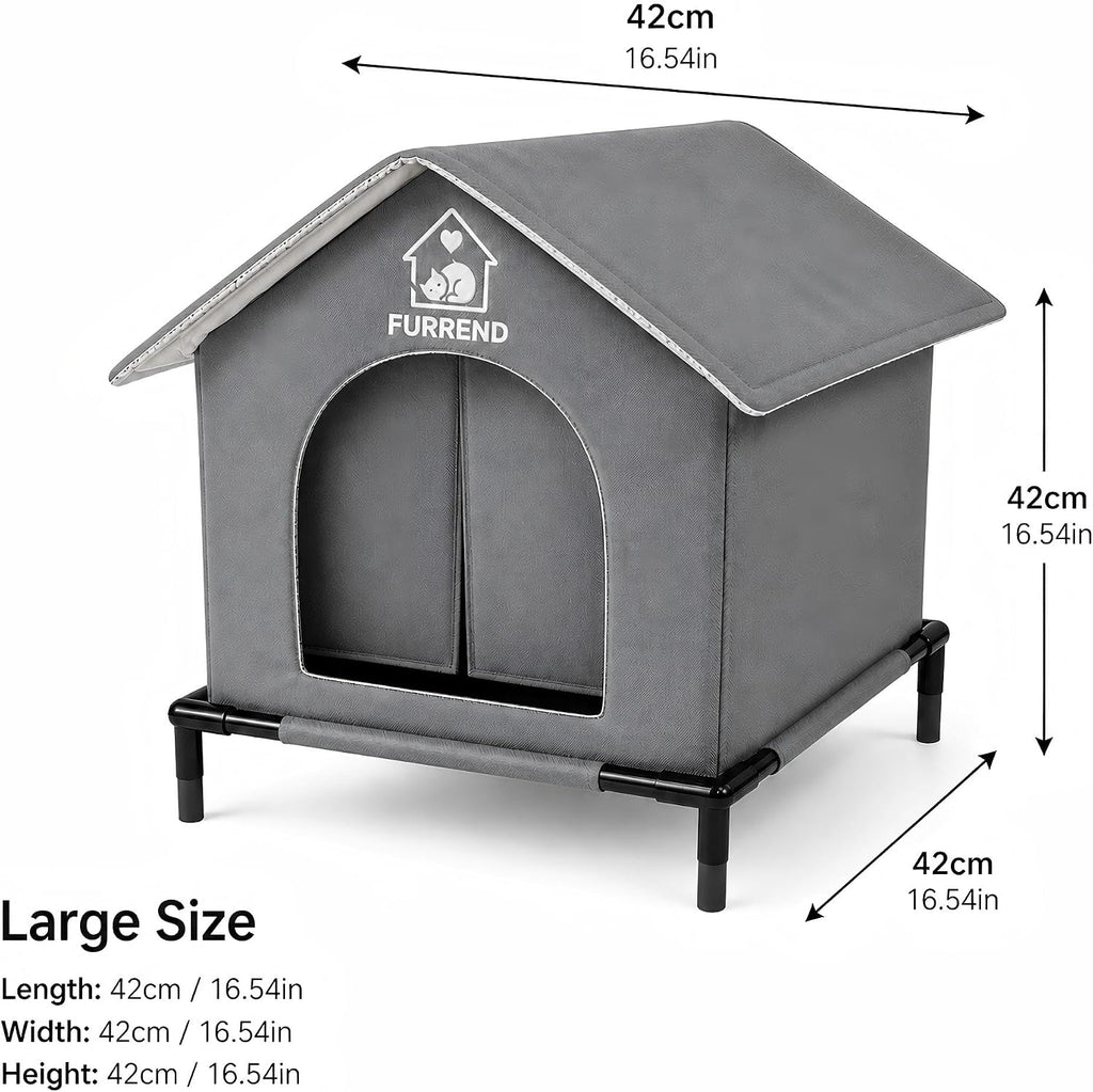 Space Capsule Outdoor Pet House for Cats Small Dogs, Waterproof Insulated Shelter with Clear Window, All Season